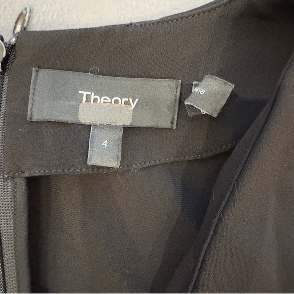 Theory Black Pleated Cap Sleeve Dress • size 4 - Picture 8 of 13